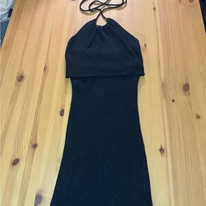 Kendall & Kylie Black Sleeveless Halter Bodycon Dress
